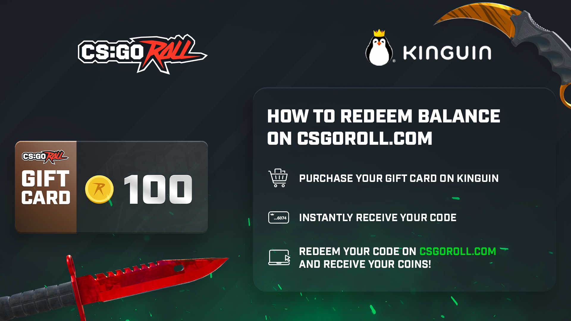 CSGORoll 100 Coins Gift Card