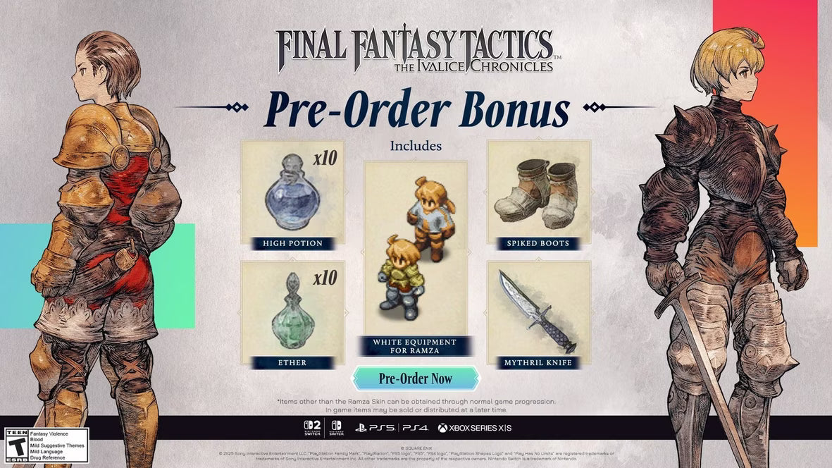 Final Fantasy Tactics: The Ivalice Chronicles - Pre-Order Bonus DLC EU PS4/PS5 CD Key