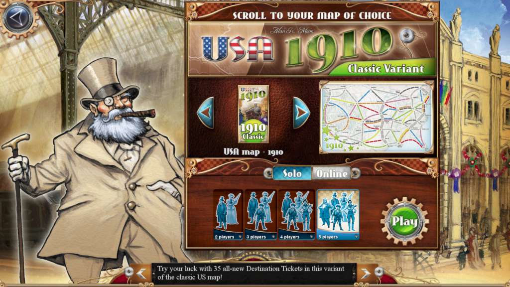 Ticket To Ride USA 1910 Steam CD Key