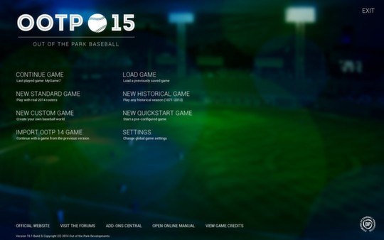 Out of the Park Baseball 15 EU Steam CD Key