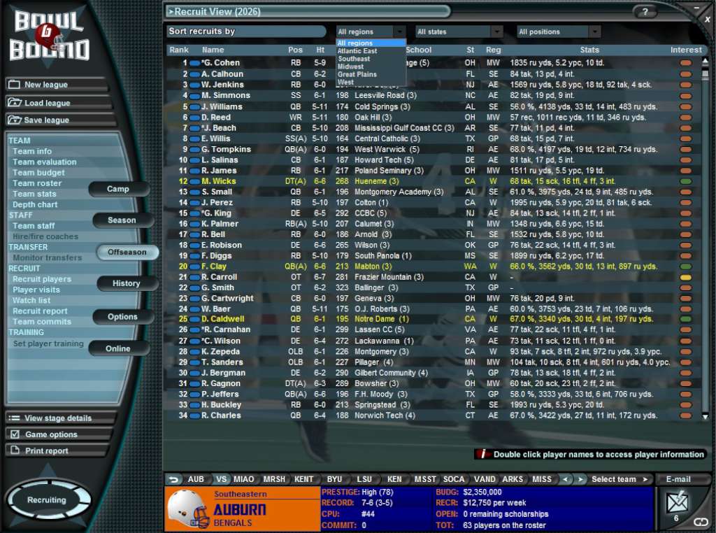 Bowl Bound College Football Steam CD Key