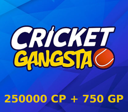 Cricket Gangsta Coin Pack 250000 + 750 Gem Pack IN