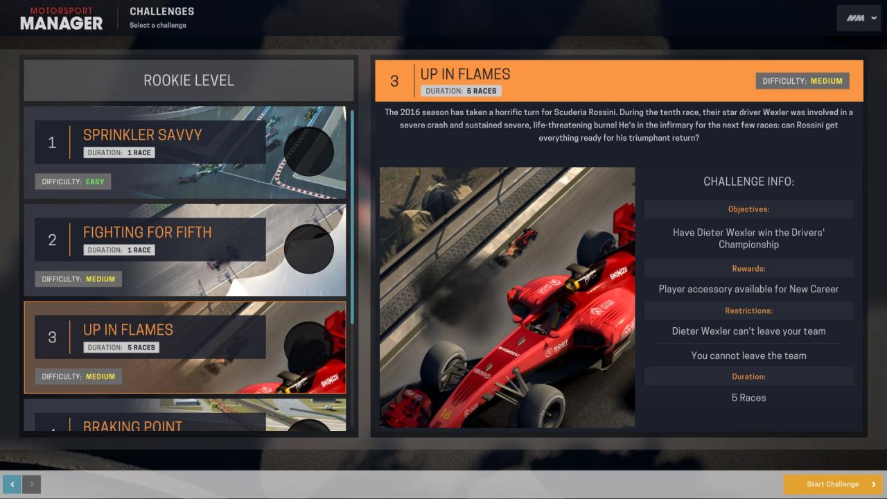 Motorsport Manager - Challenge Pack DLC Steam CD Key